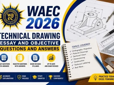 WAEC 2026 Technical Drawing Essay and Objective Questions and Answers