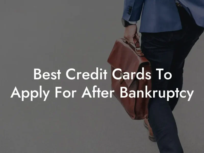 Getting a credit card after bankruptcy